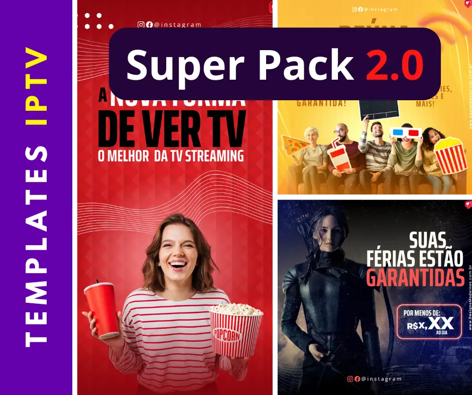 Revendedor de Sucesso: Pack de IPTV Templates Editáveis para Canva